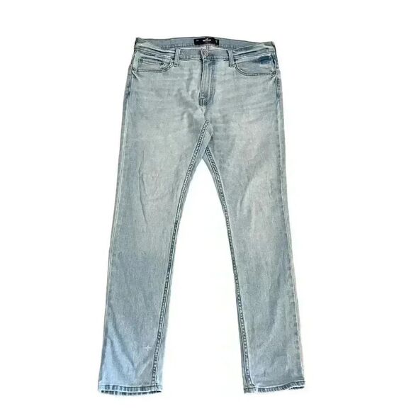 HOLLISTER Slim Straight Slim Classic Light Blue Denim Men Size W33 L30 #1015 - Picture 1 of 16
